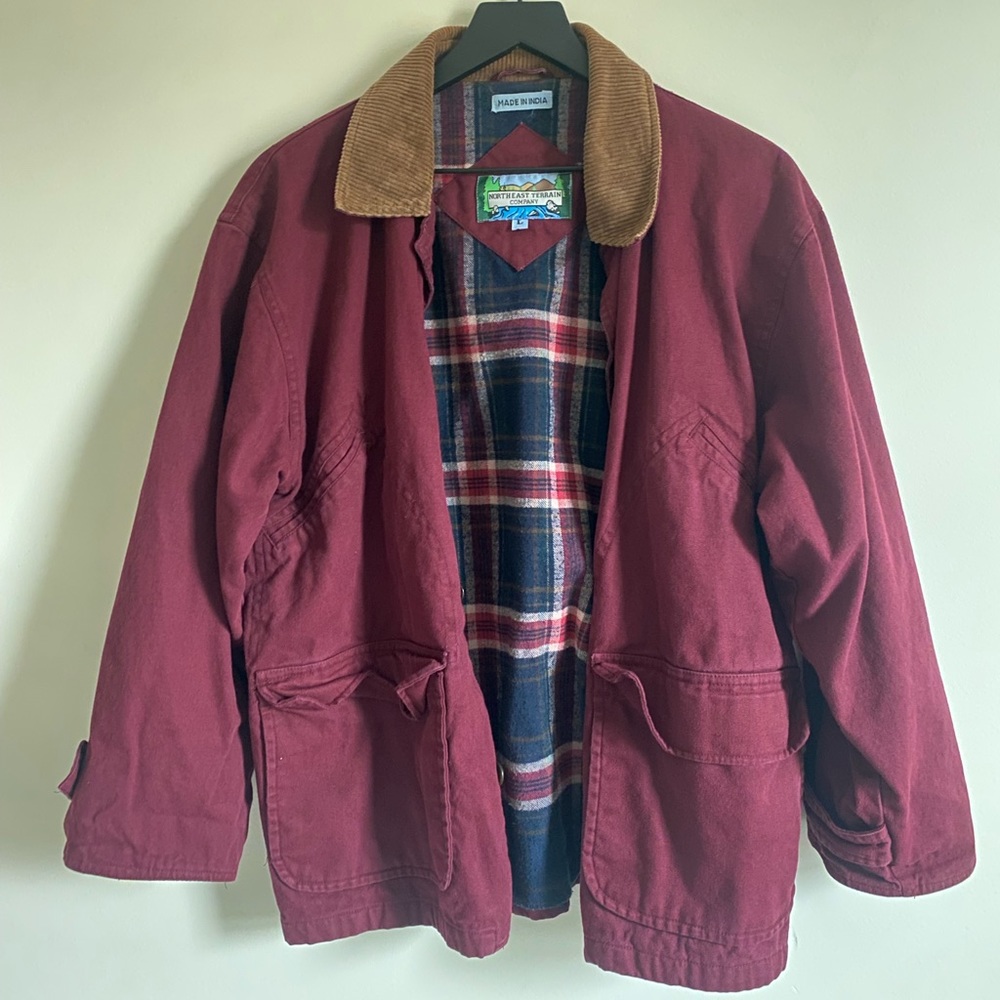 Northeast Terrain Company Chore Jacket Burgundy Mens Large